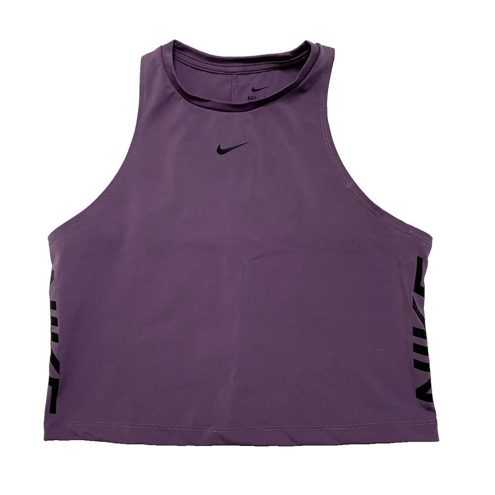 Nike Pro Women's Lavender Seamless High Neck Workout Tank Top Crop Size Large